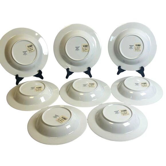 Wedgwood Vintage 1997 "Fleur" 9" Large Rim Soup/Pasta Bowls-Excellent-Set of 8 - Picture 7 of 9
